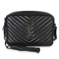 Saint Laurent Black Matelasse Calfskin Lou Camera Bag