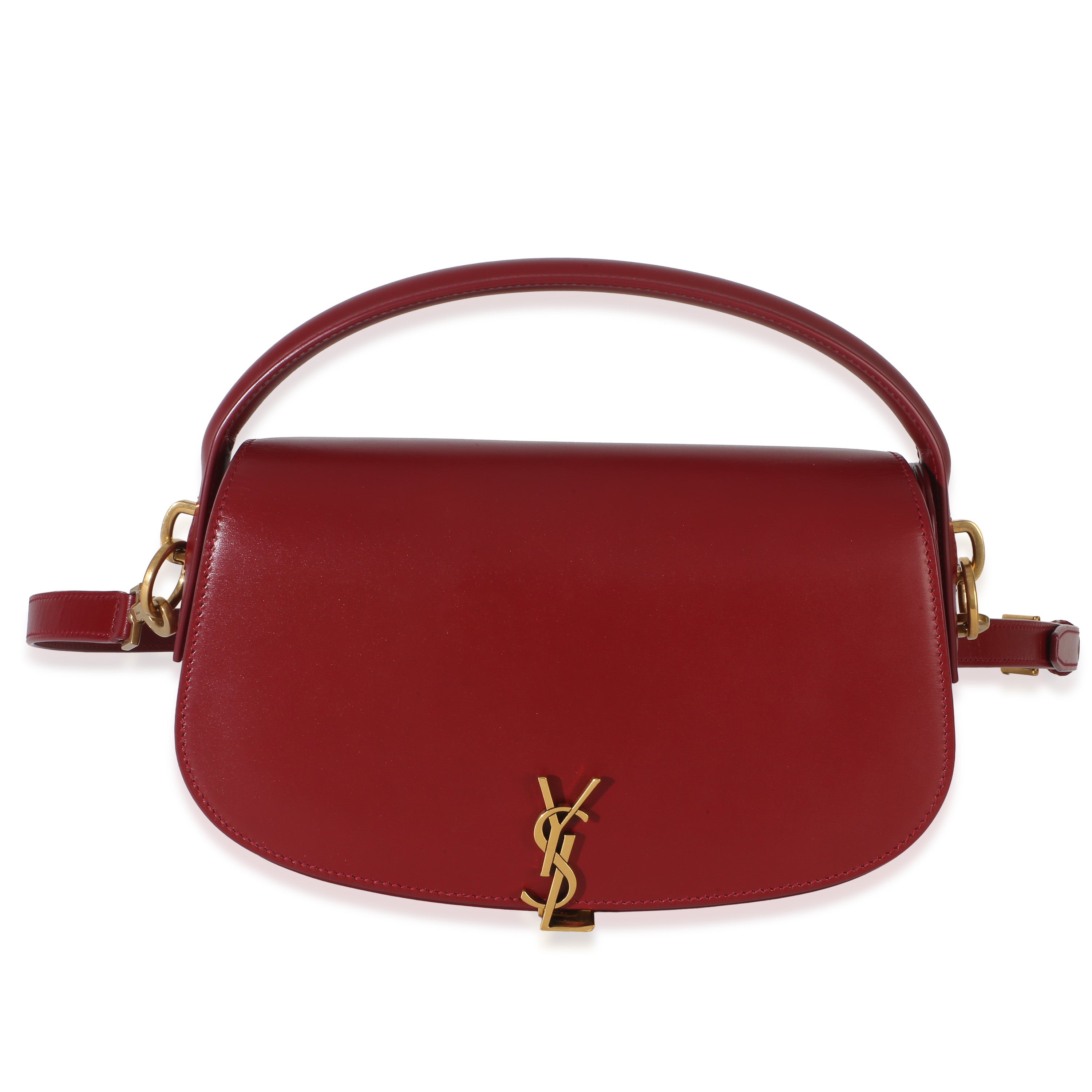 Saint Laurent Red Box Calfskin Voltaire Top Handle Bag