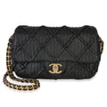 Chanel Black Pleated Lambskin Mini Soul Flap Bag