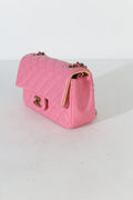 Chanel Pink Quilted Lambskin Rainbow Mini Rectangular Flap Bag