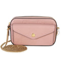 Gucci Light Pink Calfskin Debossed GG Super Mini Chain Wallet