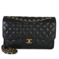 Chanel Black Quilted Caviar Jumbo Classic Double Flap Bag