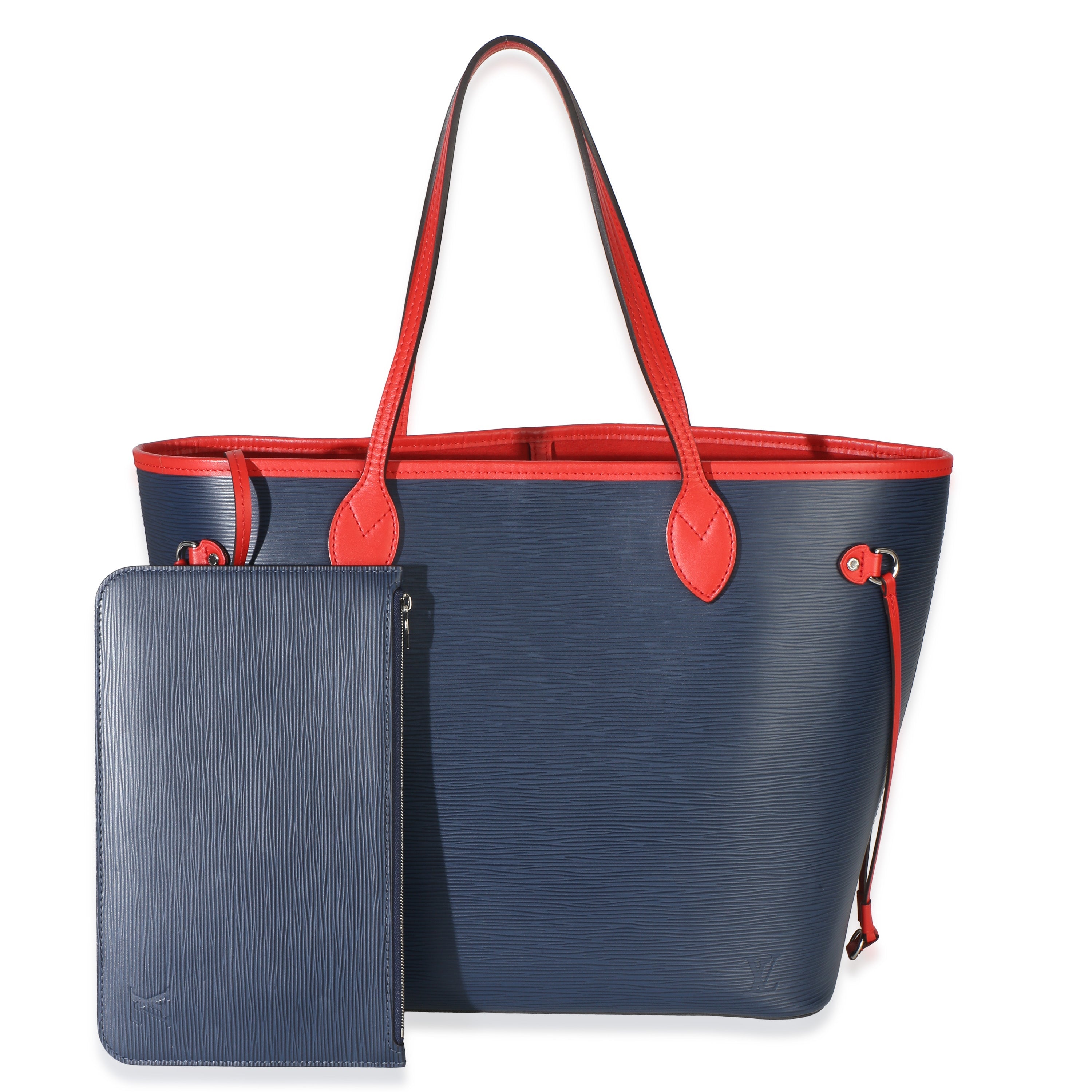 Louis Vuitton Blue Red Epi Neverfull MM