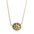 Christian Dior Yellow Gold Malachite and Diamond Rose Des Vents Necklace