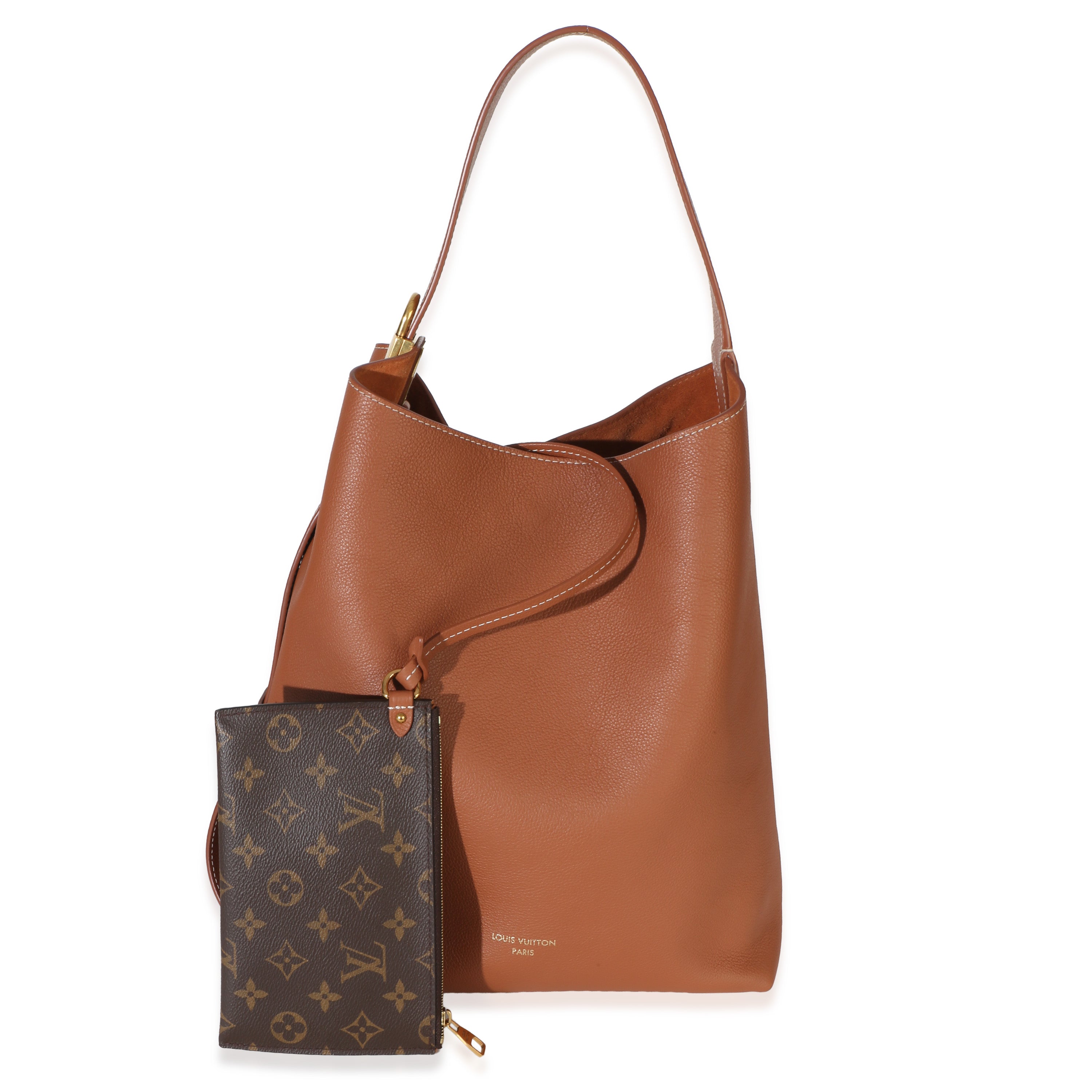 Louis Vuitton Cognac Grained Calfskin Low Key Hobo MM