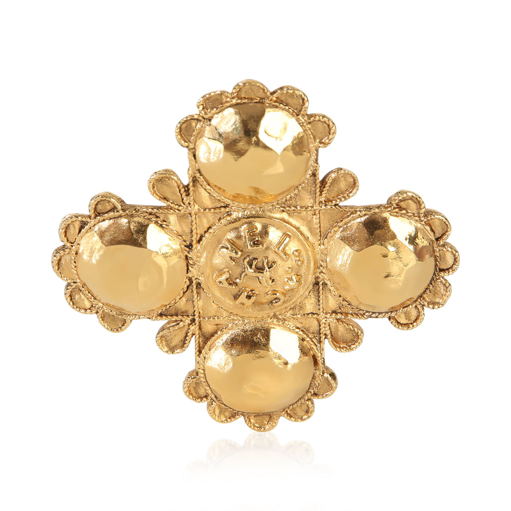 Chanel Gold-Plated  Vintage 1980s Cross Brooch
