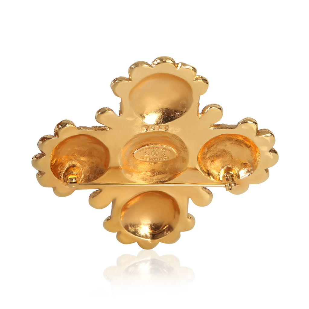 Chanel Gold-Plated  Vintage 1980s Cross Brooch