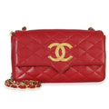 Chanel Vintage 24k Red Quilted Lambskin Giant CC Flap Bag