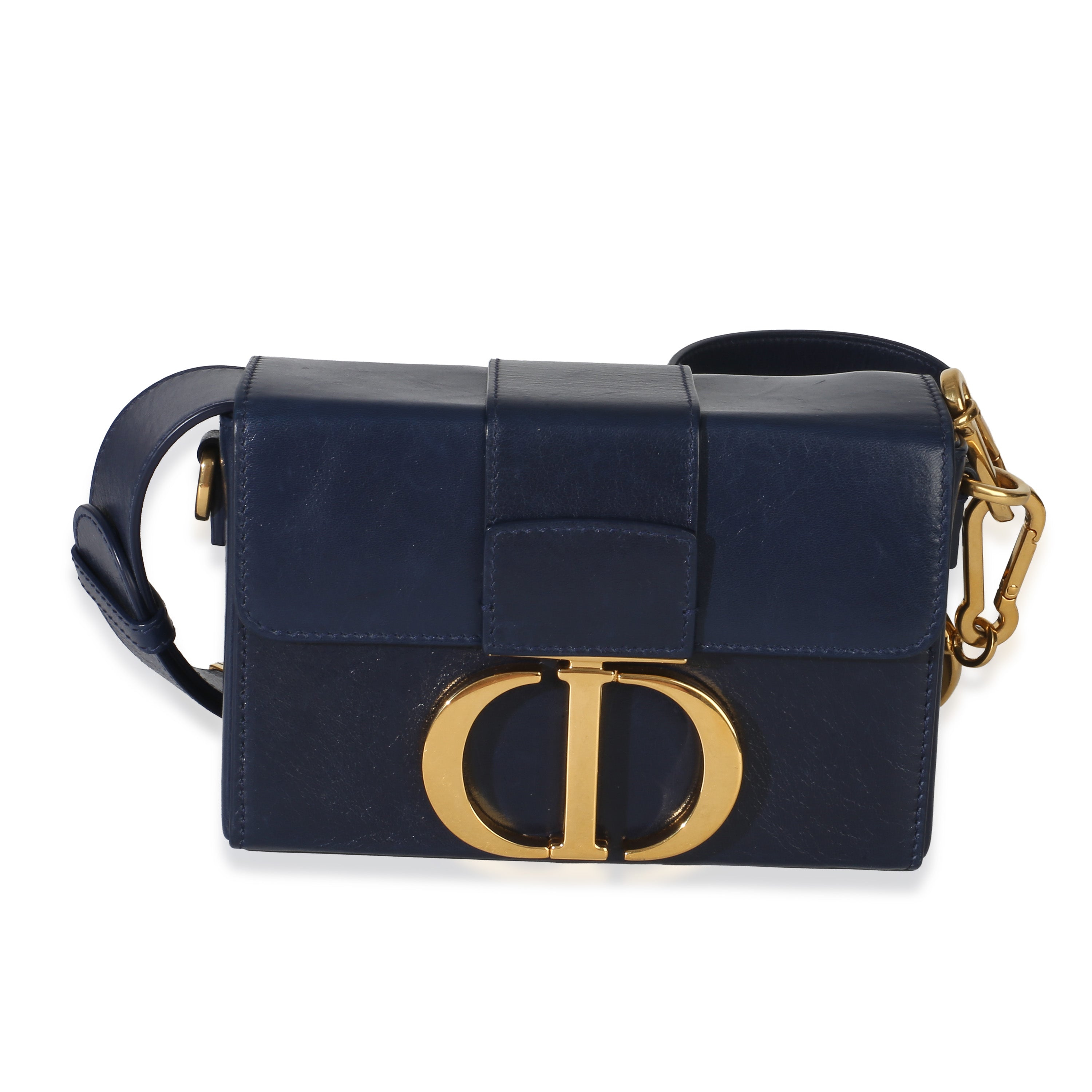 Christian Dior Navy Calfskin 30 Montaigne Box Bag