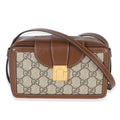 Gucci Beige Brown GG Supreme Monogram Mini Clasp Bag