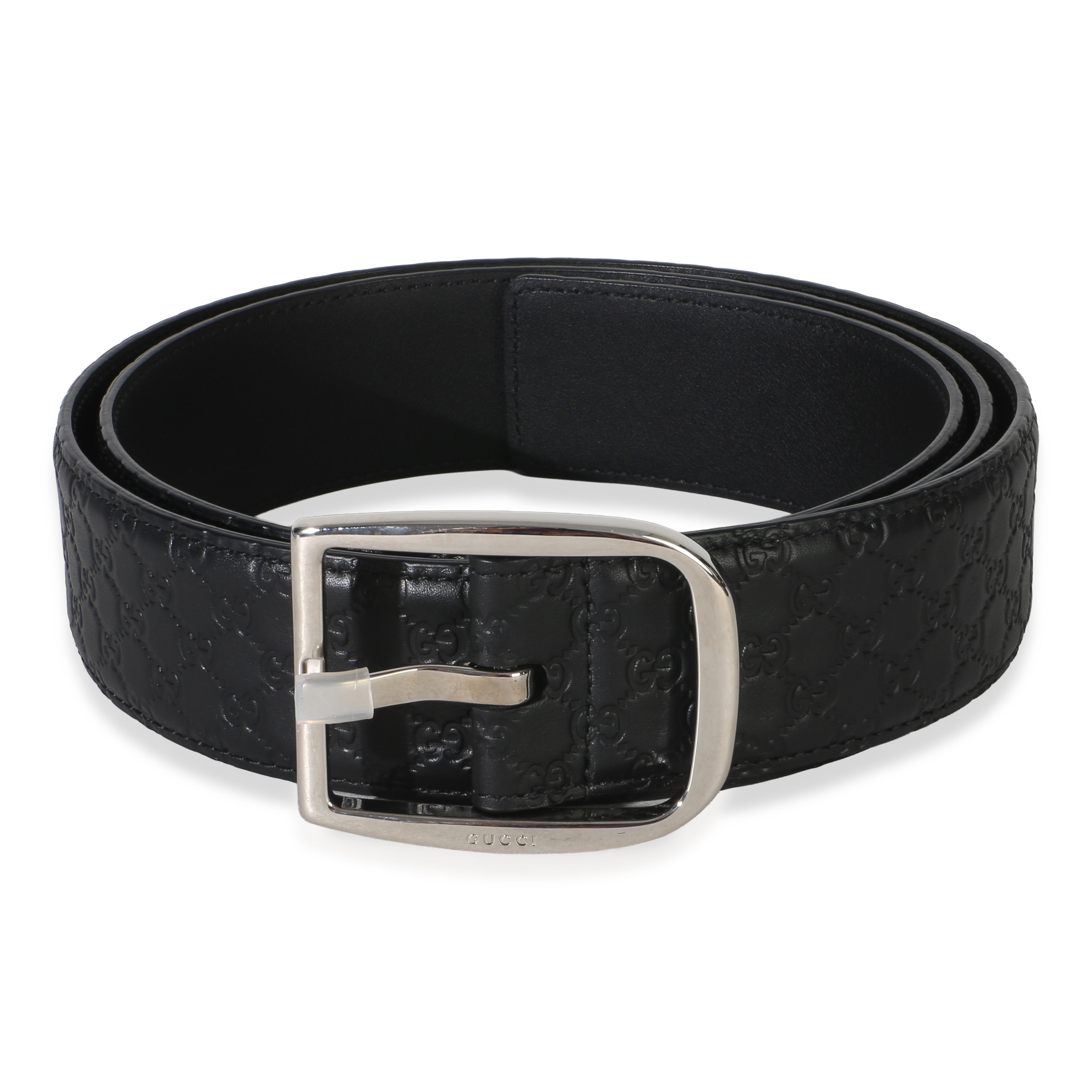 Gucci Black Calfskin Microguccissima Belt 105/42