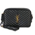 Saint Laurent Black Matelasse Calfskin Monogram Lou Camera Bag