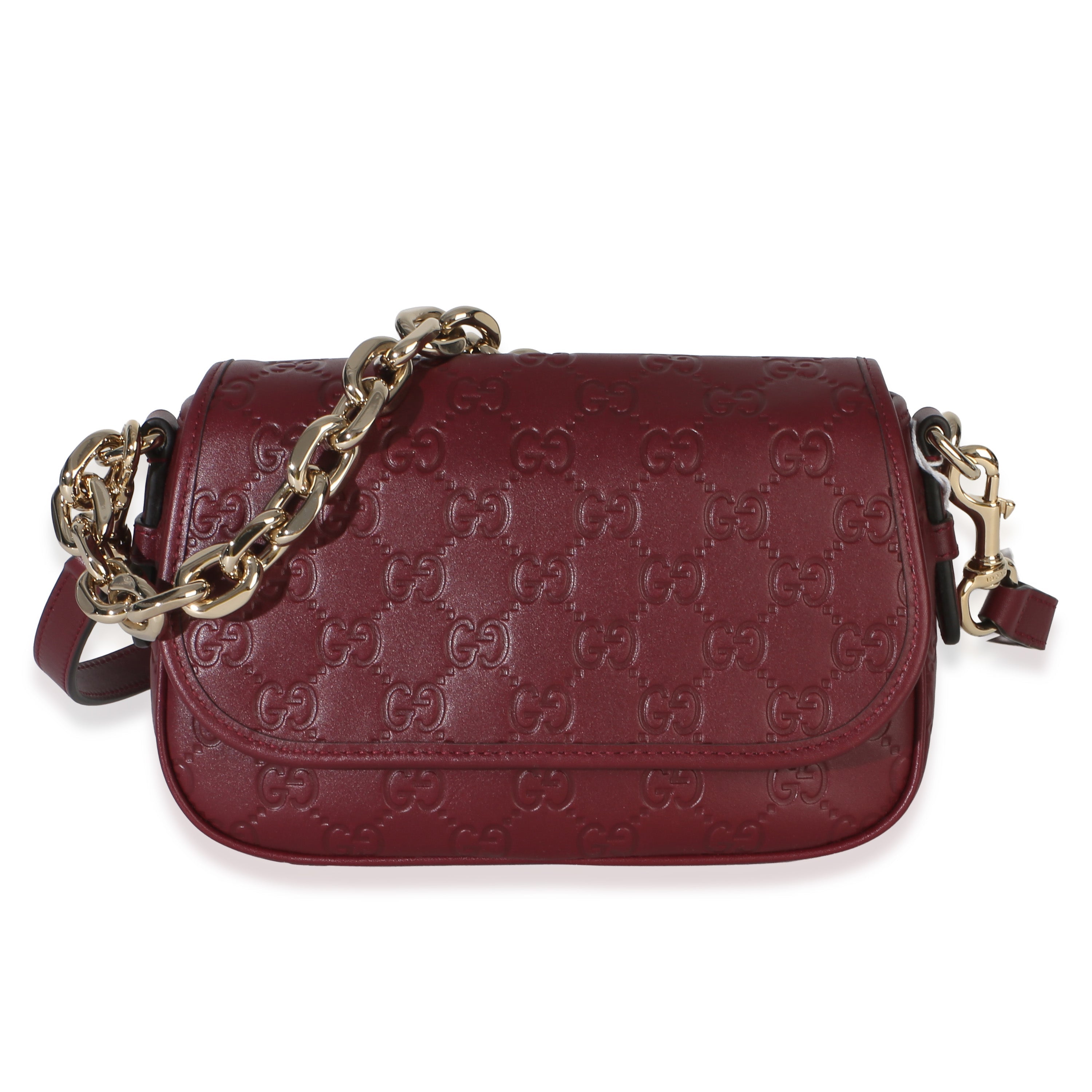 Gucci Red GG Embossed Calfskin Arabella Flap Bag