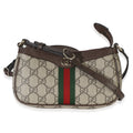 Gucci Beige Ebony GG Supreme Monogram Canvas Mini Ophidia Shoulder Bag