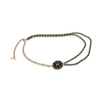 Chanel Gold-Plated  2016 Leather & Chain Link CC Necklace