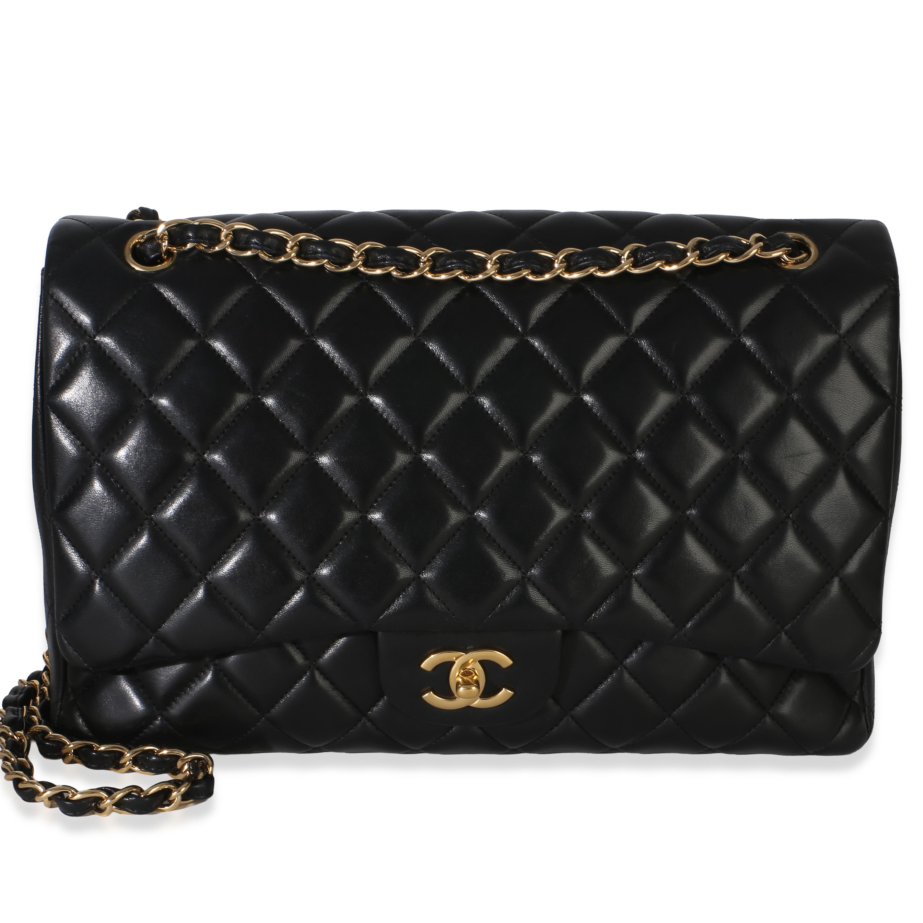 Chanel Black Quilted Lambskin Single Jumbo Flap Bag
