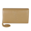 Saint Laurent Beige Calfskin Belle De Jour Chain Wallet