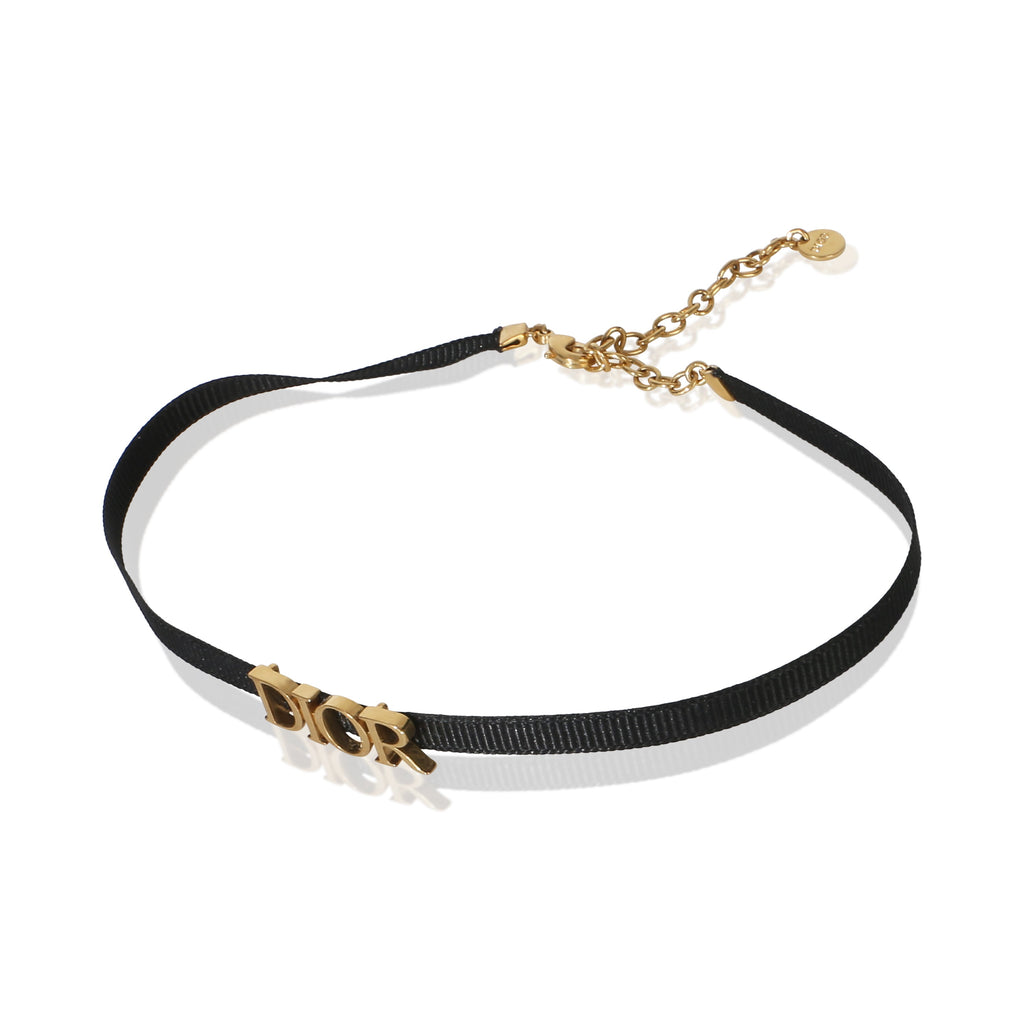 Christian Dior Gold-Plated  Ribbon JAdore Choker Necklace