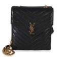 Saint Laurent Black Matelasse Lambskin Monogram Double Flap Bag