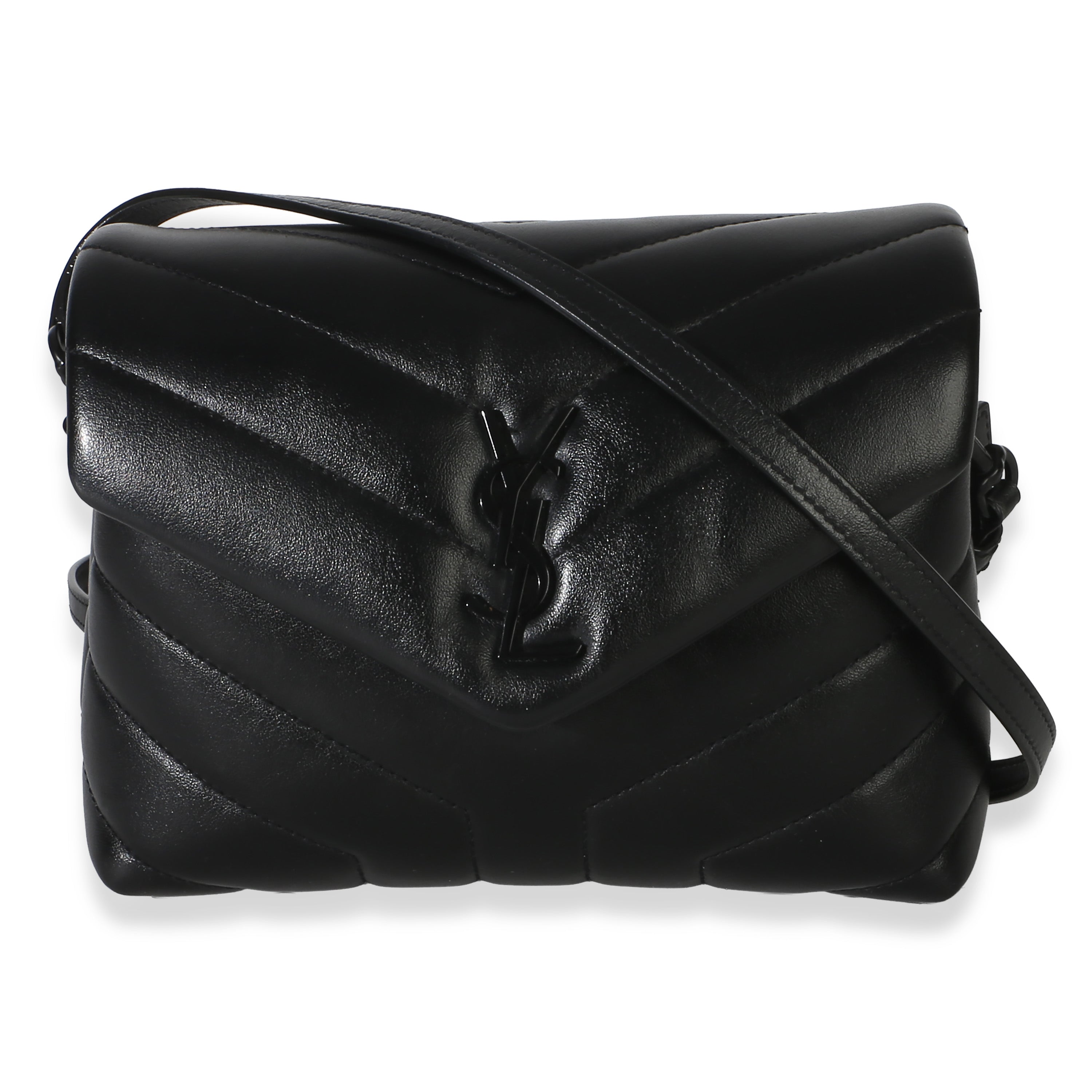 Saint Laurent Black Monochrome Calfskin Y Quilted Toy Loulou Crossbody