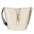 Gucci White Tritone Calfskin Ophidia Web Mini Bucket Bag