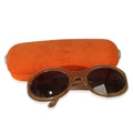 Chanel Vintage Neutral Oval Wraparound Sunglasses