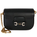 Gucci Black Azalea Calfskin Mini Crystal Horsebit 1955 Shoulder Bag