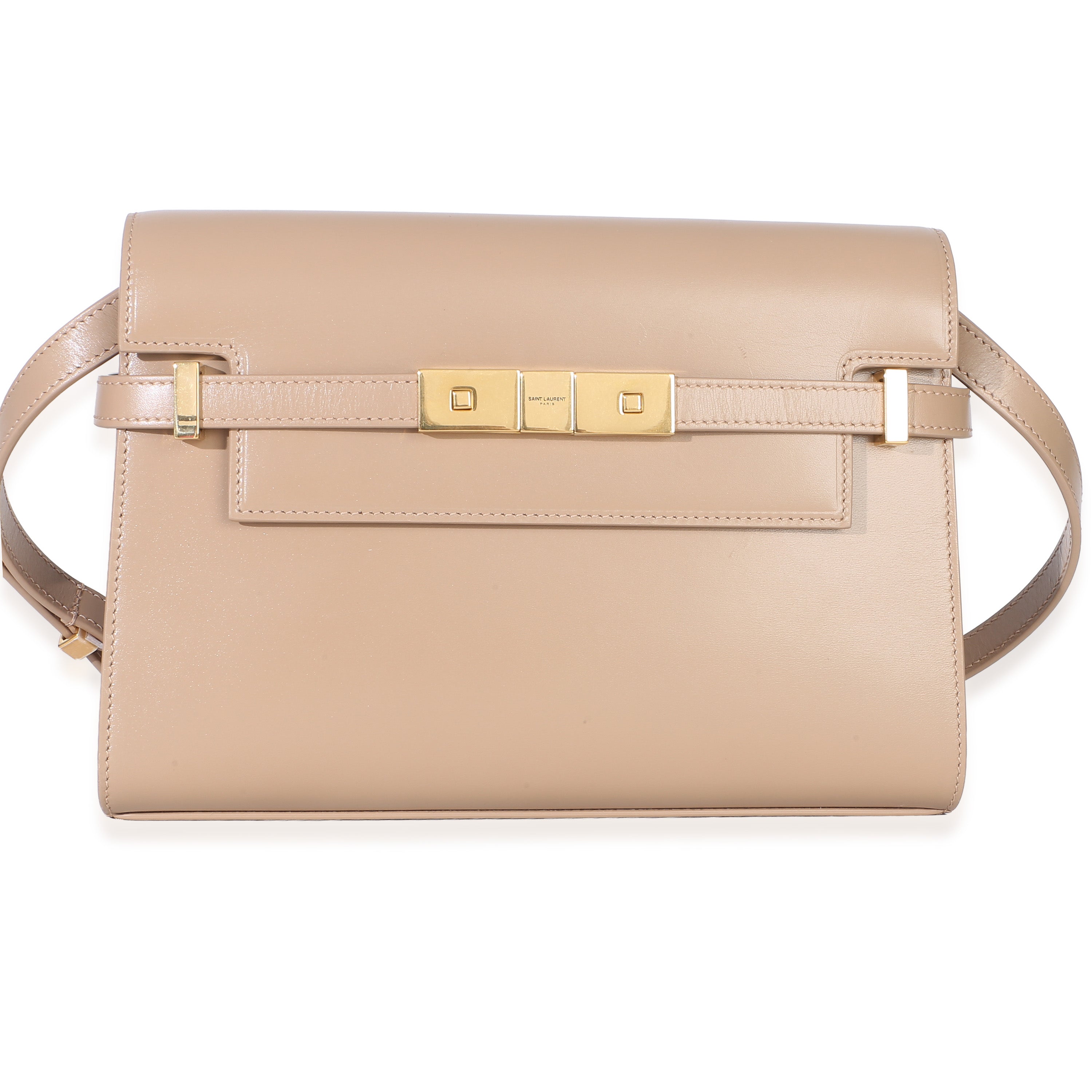 Saint Laurent Beige Calfskin Small Manhattan Shoulder Bag