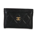 Chanel Black Quilted Caviar Classic Card Holder