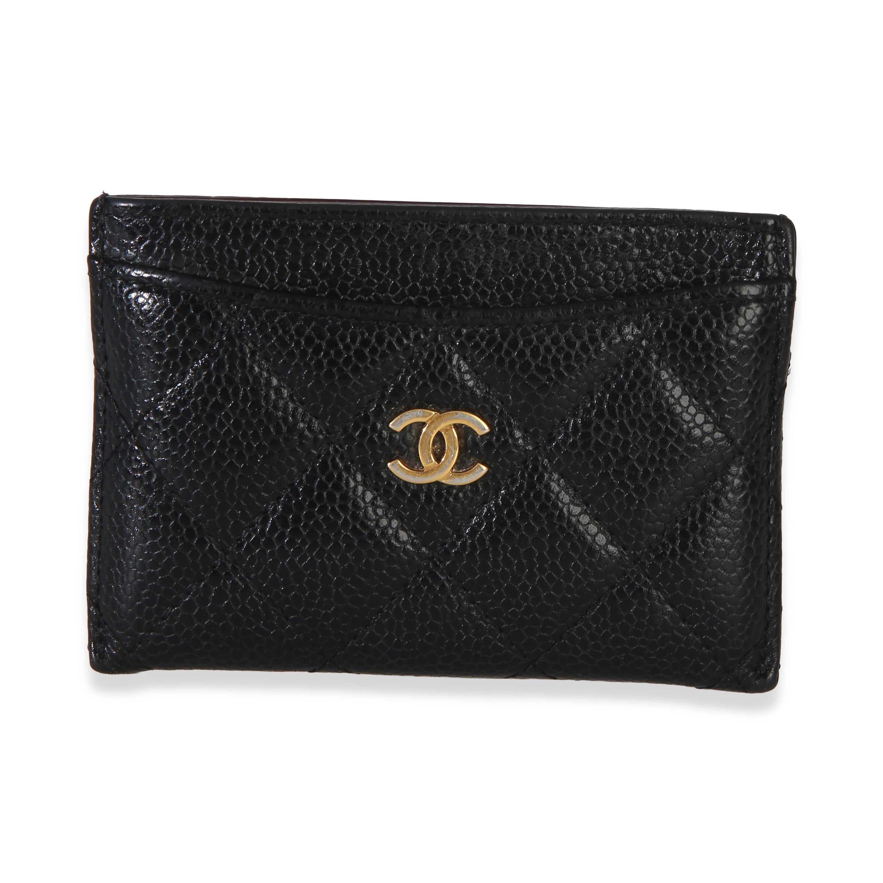 Chanel Black Quilted Caviar Classic Card Holder