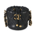 Chanel Black Quilted Lambskin Micro Bucket Bag