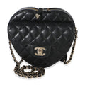 Chanel Black Quilted Lambskin CC In Love Heart Bag