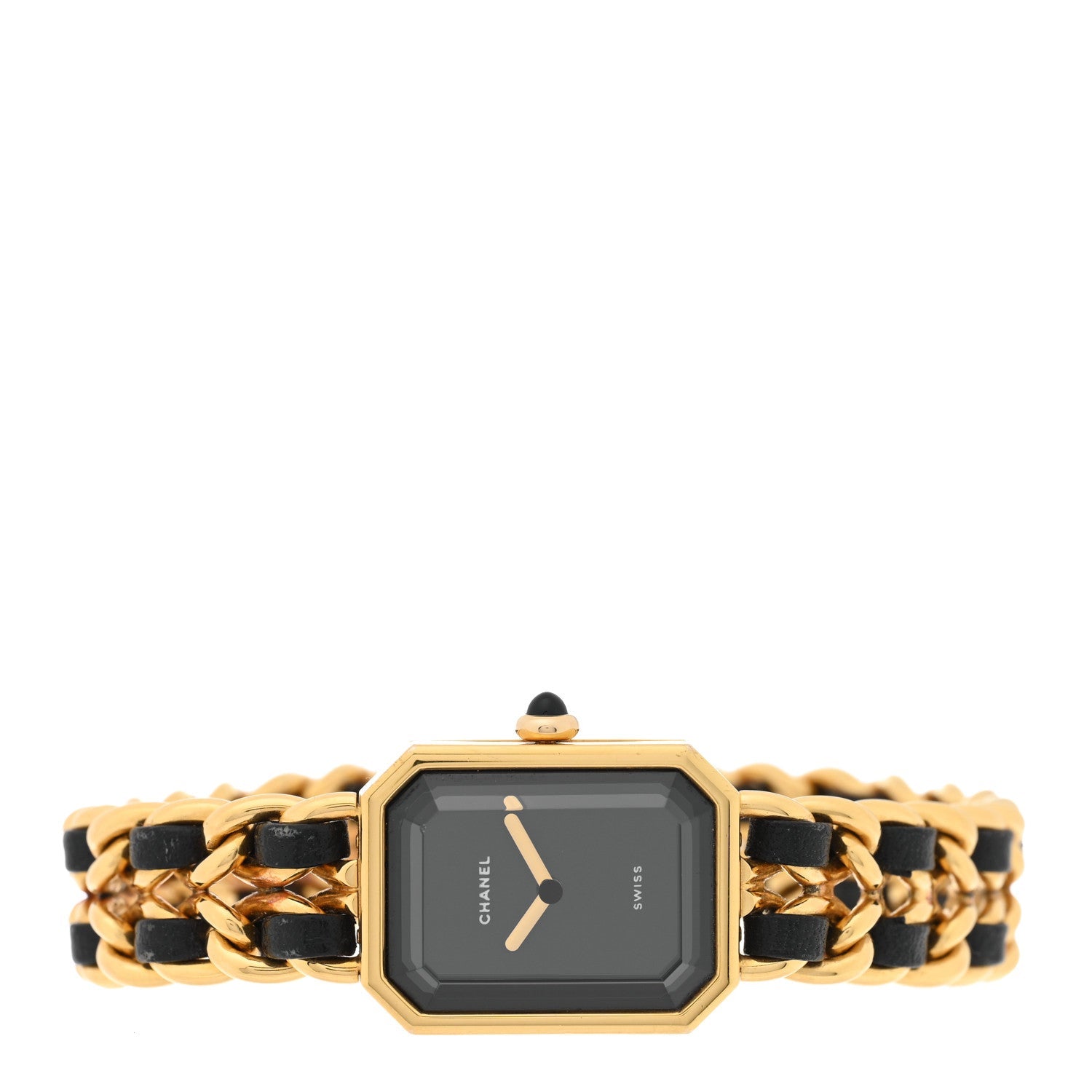 Chanel Stainless Steel Lambskin 20mm Chain Premiere Quartz Watch Gold XL