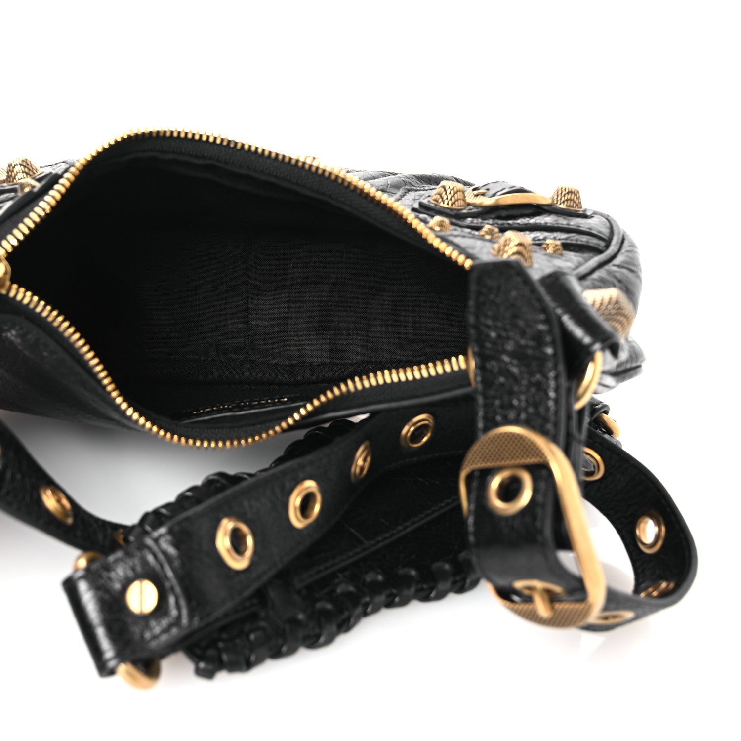 Balenciaga Agneau Arena Le Cagole Shoulder Bag XS Black