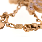 Chanel Metal Crystal Lucky Charms Bracelet Gold Pink