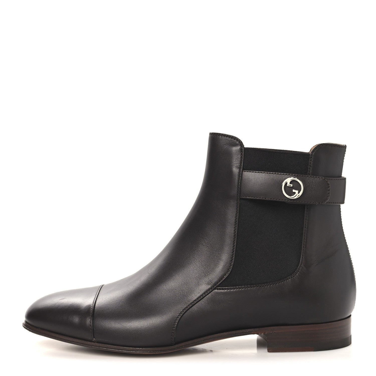 Gucci Calfskin Mens Blondie Chelsea Ankle Boots 8 Cocoa