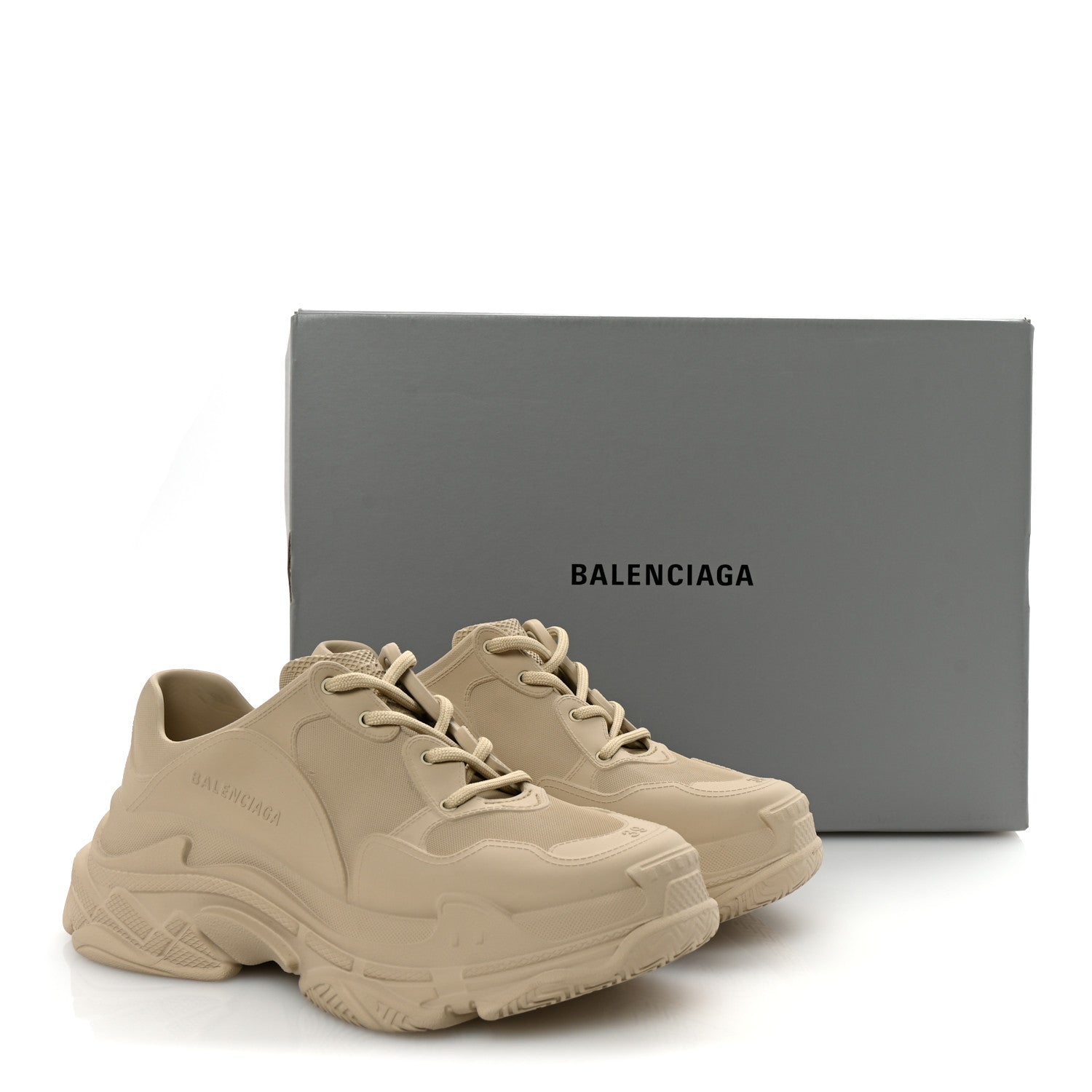 Balenciaga EVA Molded Womens Triple S Sneakers 39 Taupe