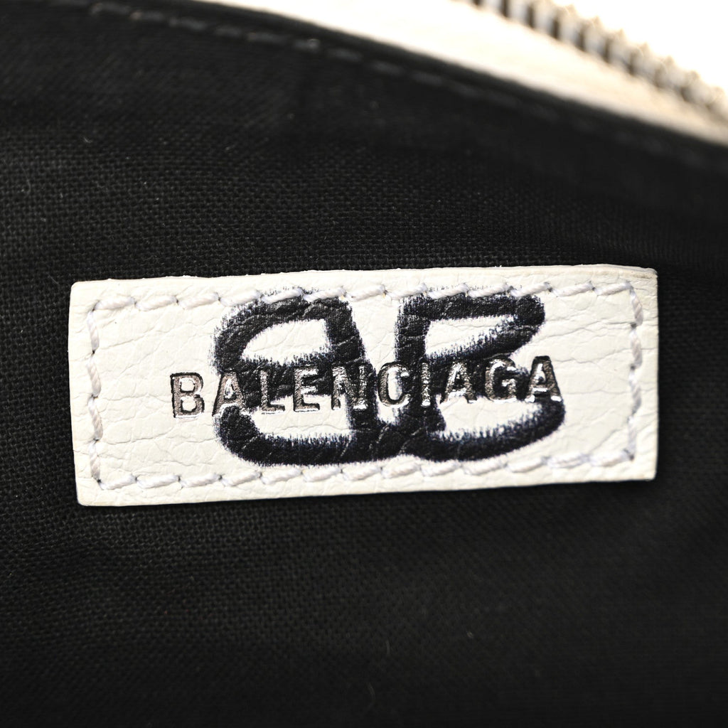 Balenciaga Agneau Arena Graffiti Le Cagole Shoulder Bag XS White Black