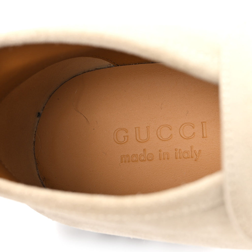 Gucci Suede Mens Horsebit Ankle Boots 8.5 Beige