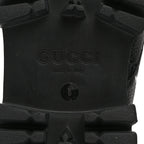 Gucci Calfskin Embossed Monogram Lace Up Ankle Boots 8 Black