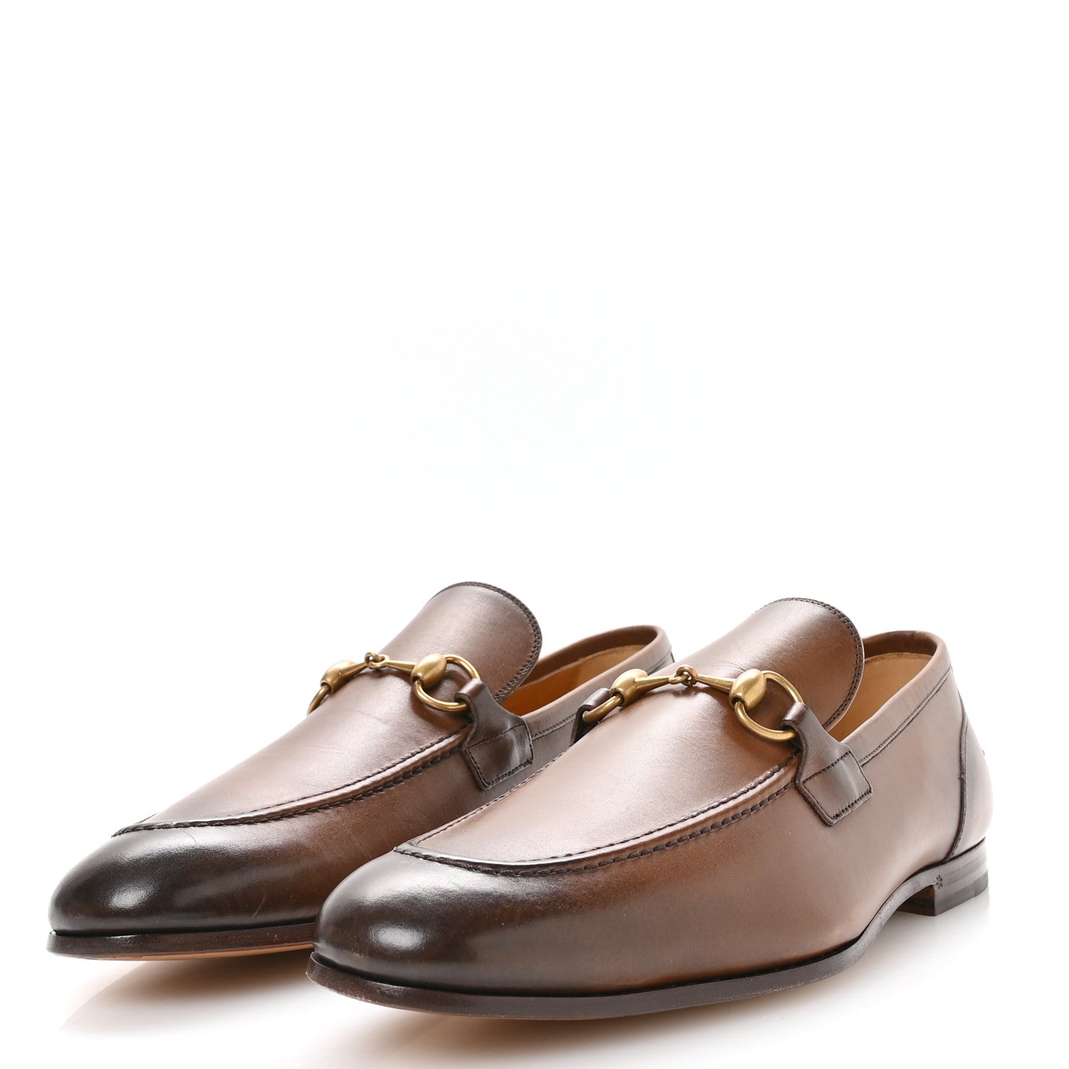 Gucci Betis Glamour Calfskin Horsebit Mens Jordaan Loafers 9 Fondente