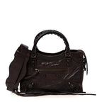 Balenciaga Agneau Classic Hardware Mini City Cigare Fonce