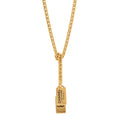 Chanel Metal ID Dog Tag Charm Necklace Gold