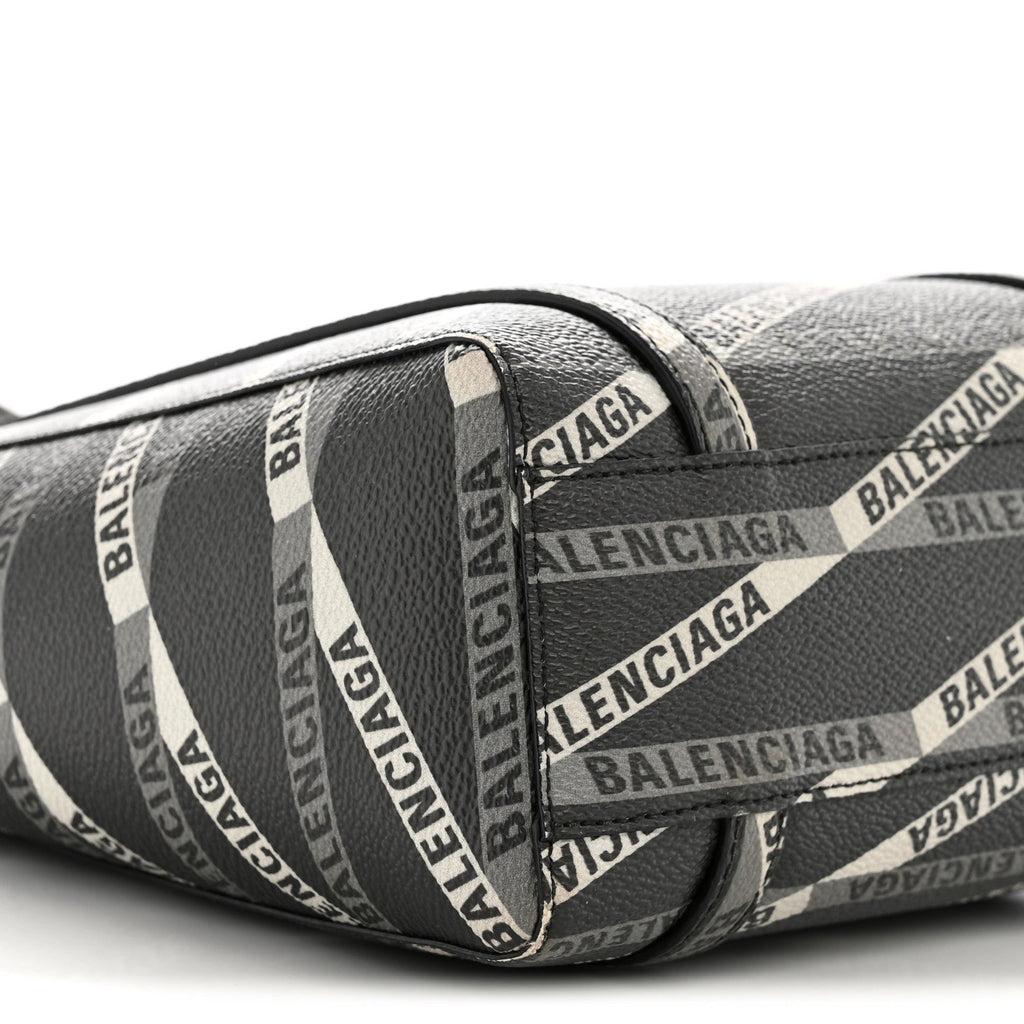 Balenciaga Coated Canvas Losange Monogram XXS Tote Black Grey