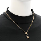 Christian Dior Metal CD Bar Necklace Gold Black