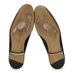 Gucci Velvet GG Monogram Horsebit Mens Jordaan Loafers 8.5 Blue Beige