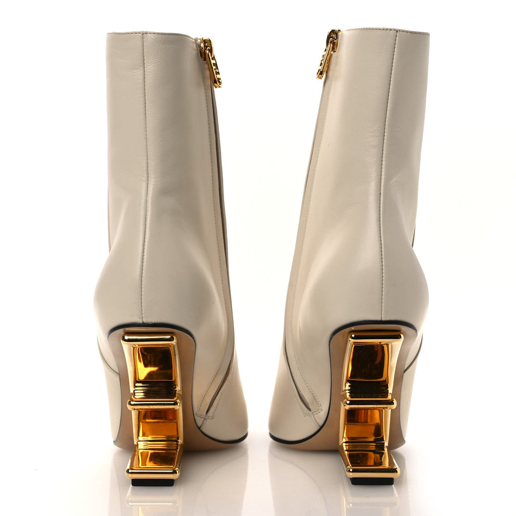 Fendi Nappa Fendi First 95mm Pointed Booties 39.5 White