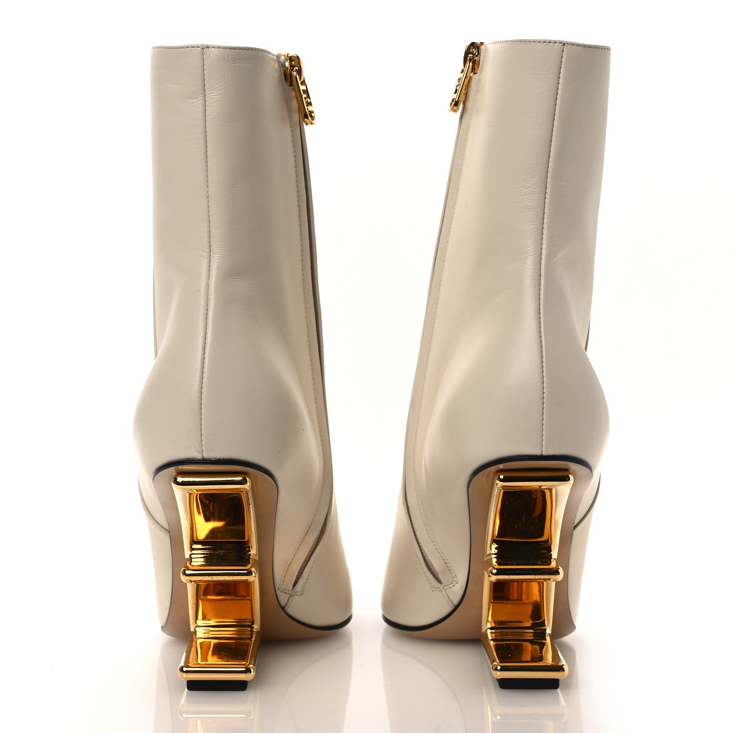 Fendi Nappa Fendi First 95mm Pointed Booties 39.5 White