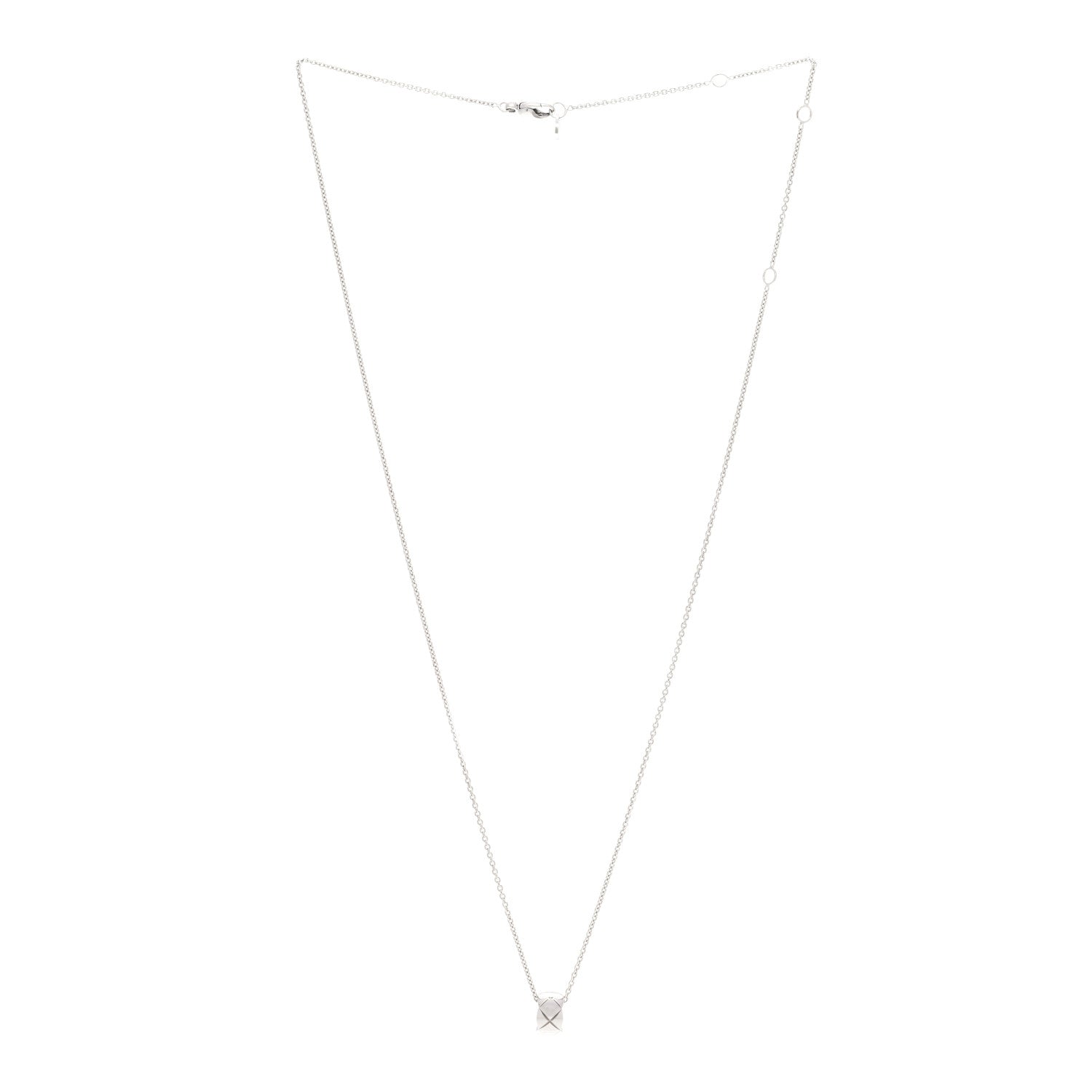 Chanel 18K White Gold Coco Crush Pendant Necklace