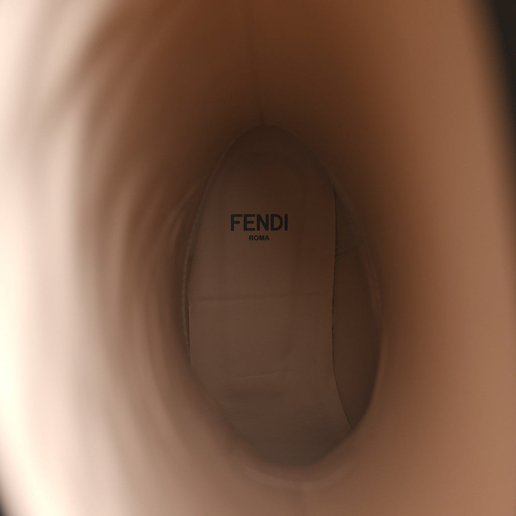 Fendi Vitello Karligraphy Embossed Tall Riding Boots 36 Black